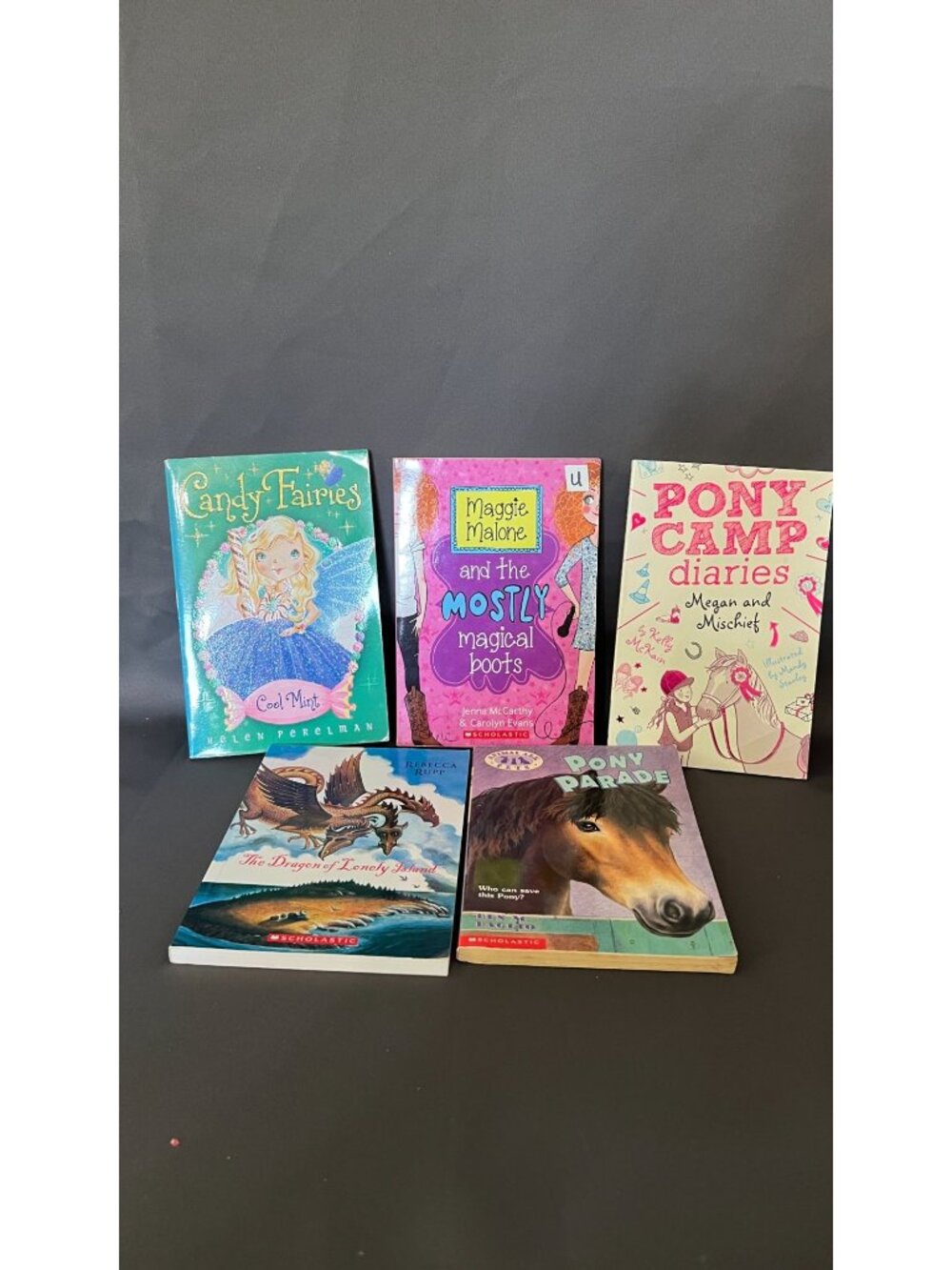 Set Of 5 Childrens Chapter Books Featuring Fairies Ponies & Dragons - Candy Fair